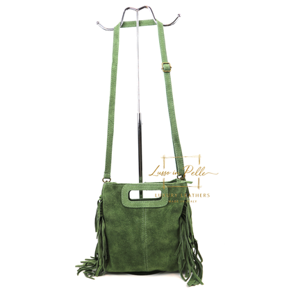 Suede Boho Tassel Crossbody Bag with Adjustable Detachable Straps