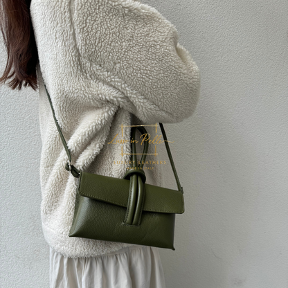 Rose Italian Versatile Leather Bag - Wrist Bag - Clutch Bag