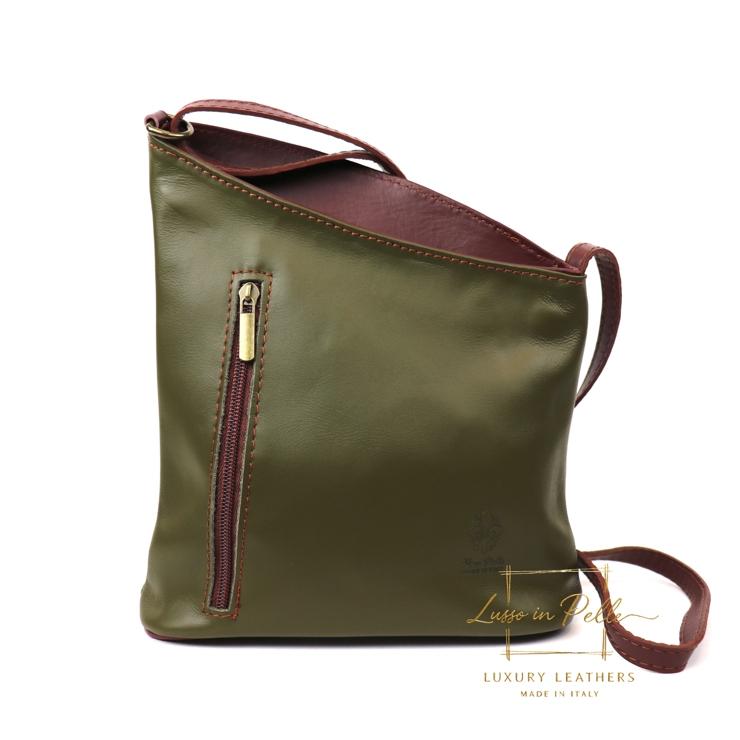 Genuine Soft Italian Leather Crossbody Messenger Handbag