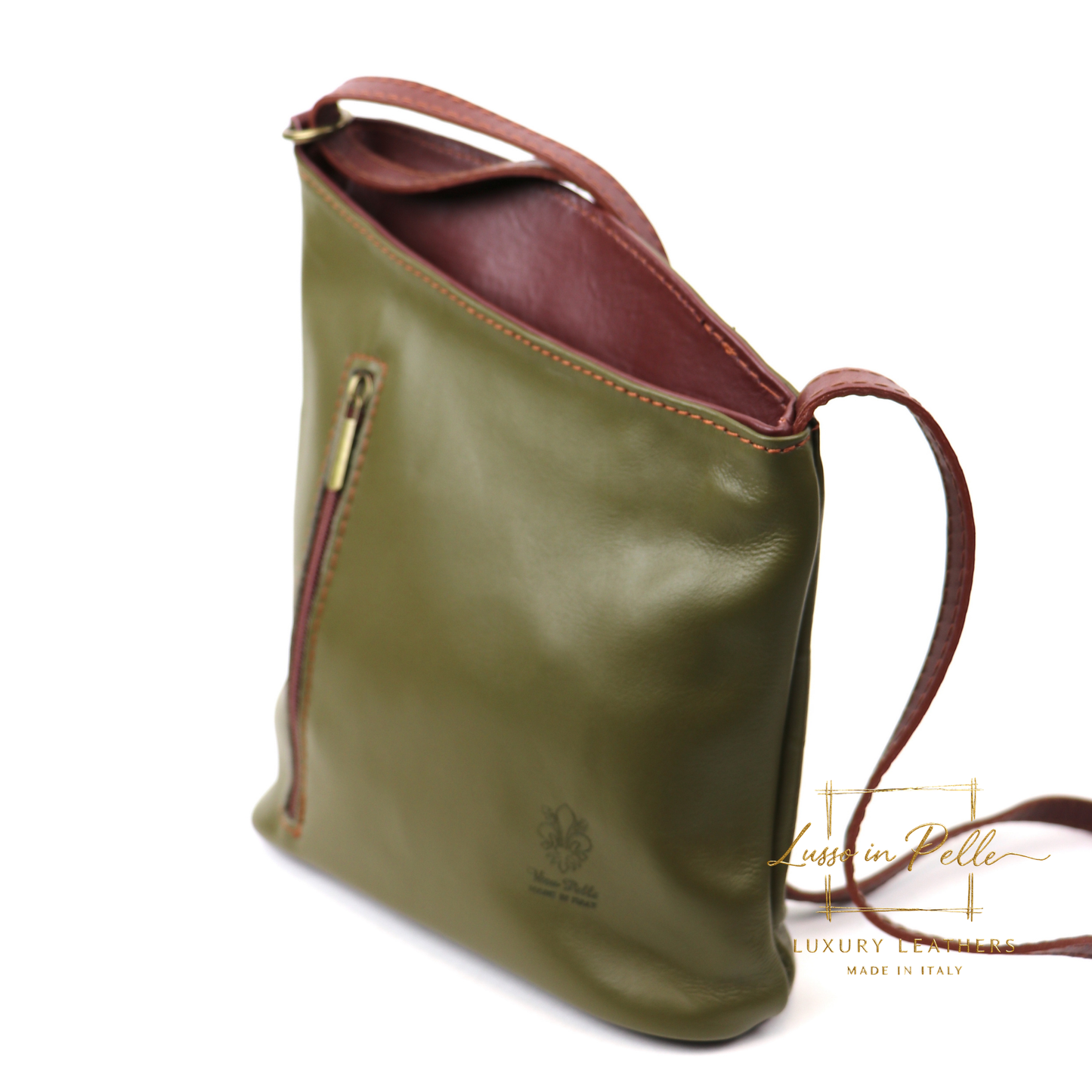 Genuine Soft Italian Leather Crossbody Messenger Handbag