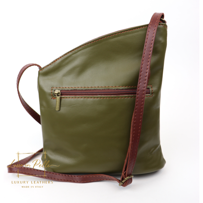 Genuine Soft Italian Leather Crossbody Messenger Handbag