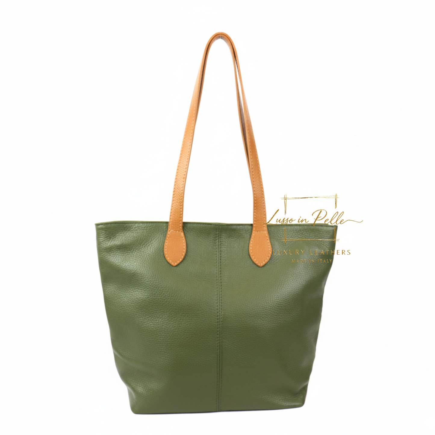 The Essential Tote (Handmade Italian Leather Shoulder Bag Tan Handle)
