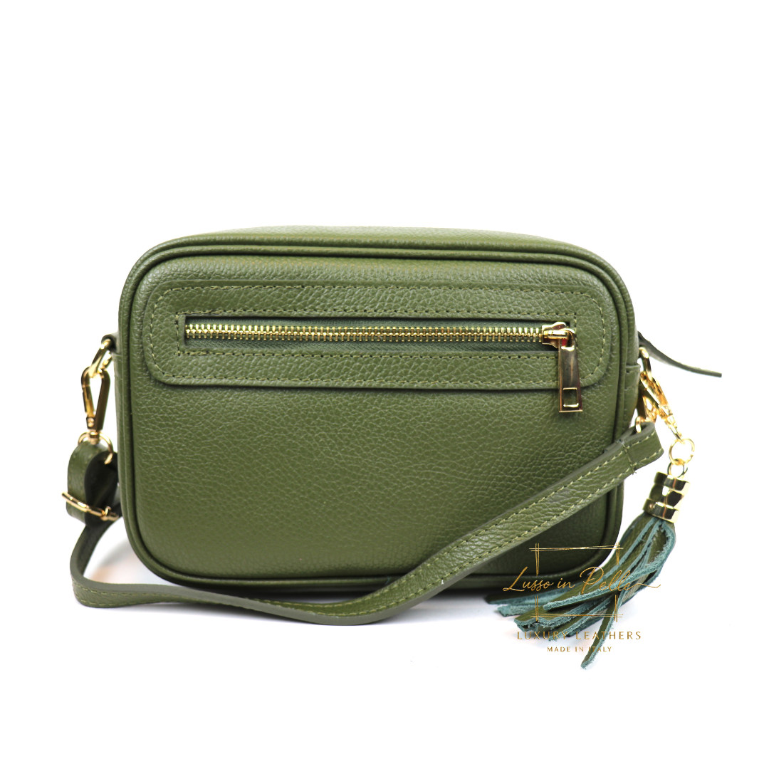 Bella Genuine Italian Pebbled Leather Box Bag