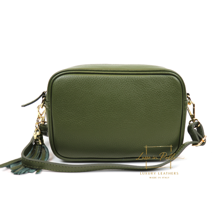 Sierra Genuine Italian Pebbled Leather Box Bag