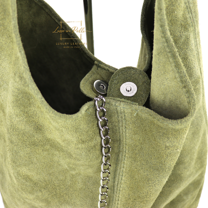 Cali Genuine Suede Hobo Slouchy Shoulder Bag