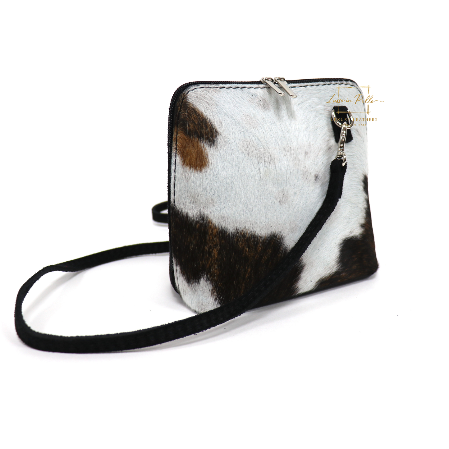 Ella Small Animal Print Cowhide Fur Suede Crossbody Bag
