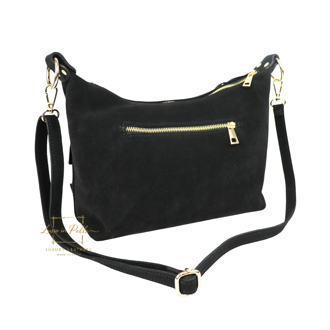 Medium Suede Messenger Crossbody with Tassel Detail