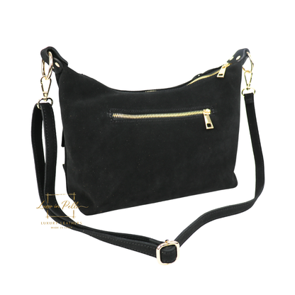 Medium Suede Messenger Crossbody with Tassel Detail