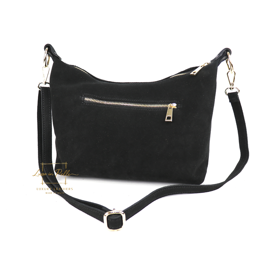 Medium Suede Messenger Crossbody with Tassel Detail