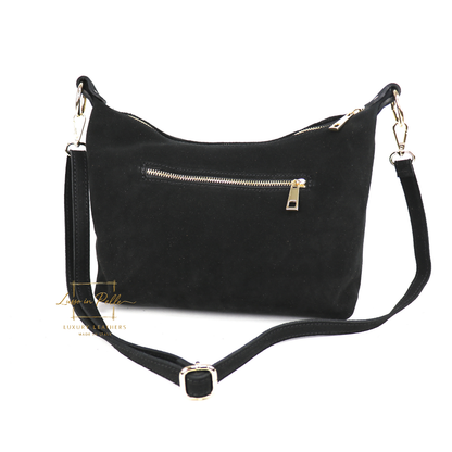 Medium Suede Messenger Crossbody with Tassel Detail
