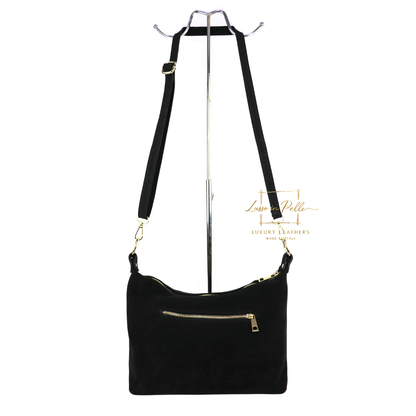 Medium Suede Messenger Crossbody with Tassel Detail