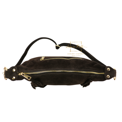 Medium Suede Messenger Crossbody with Tassel Detail