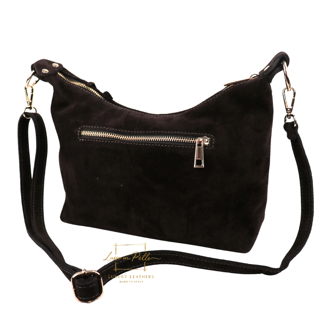 Medium Suede Messenger Crossbody with Tassel Detail