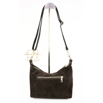 Medium Suede Messenger Crossbody with Tassel Detail