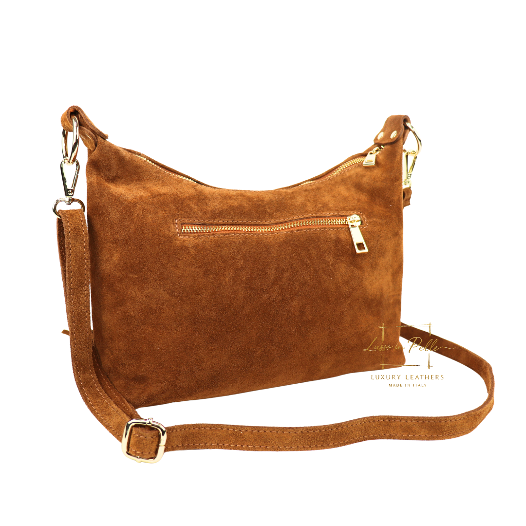 Medium Suede Messenger Crossbody with Tassel Detail
