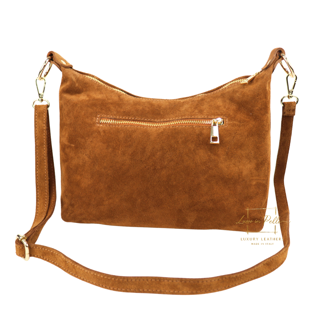 Medium Suede Messenger Crossbody with Tassel Detail