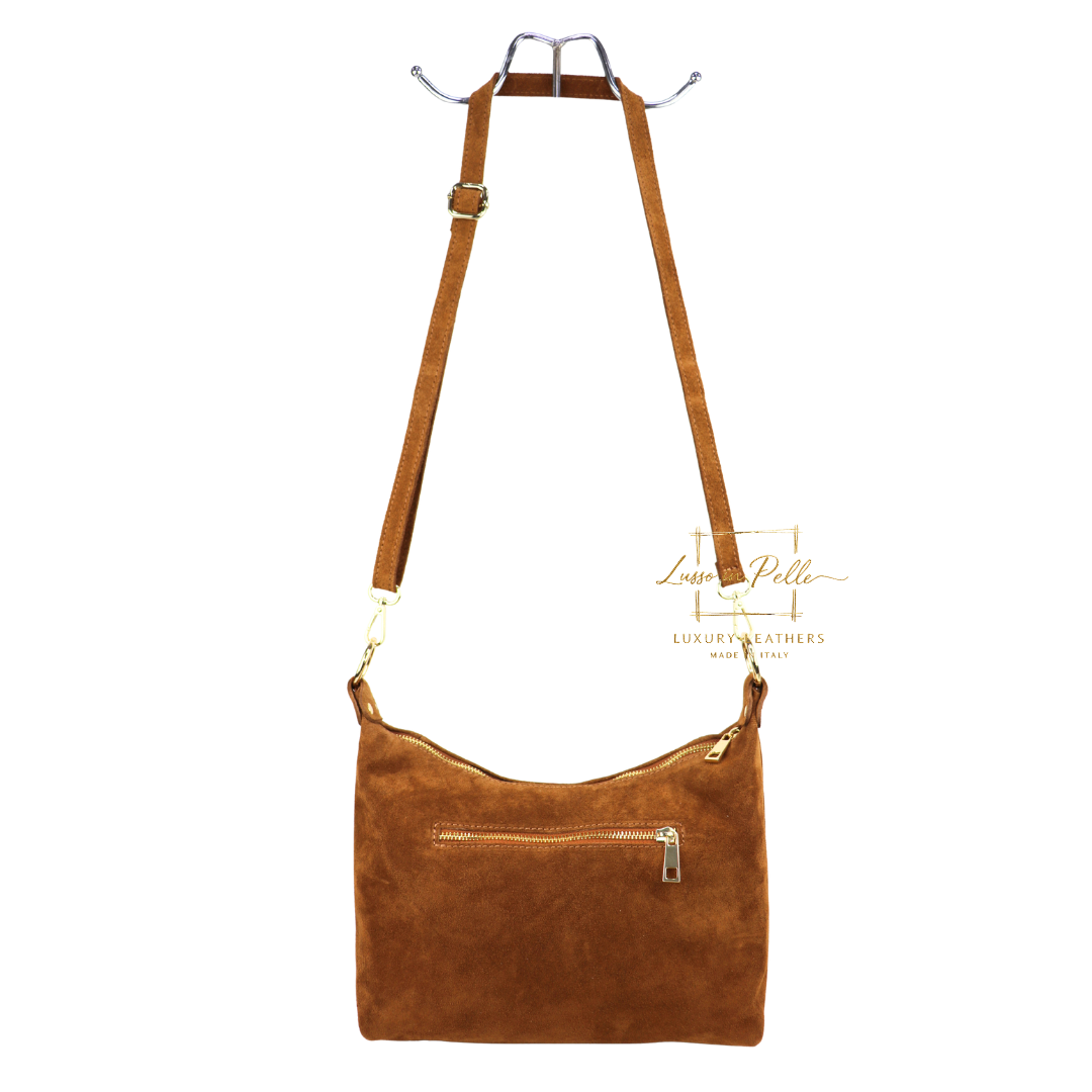Medium Suede Messenger Crossbody with Tassel Detail