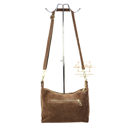 Medium Suede Messenger Crossbody with Tassel Detail