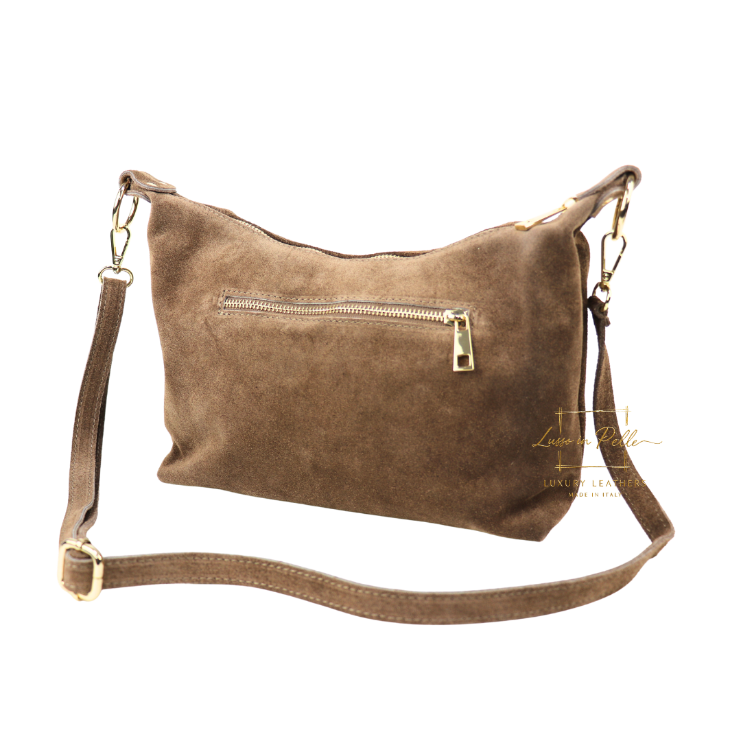 Medium Suede Messenger Crossbody with Tassel Detail
