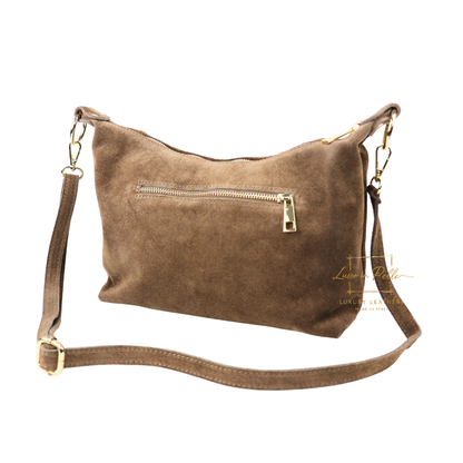 Medium Suede Messenger Crossbody with Tassel Detail