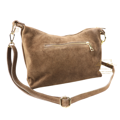 Medium Suede Messenger Crossbody with Tassel Detail