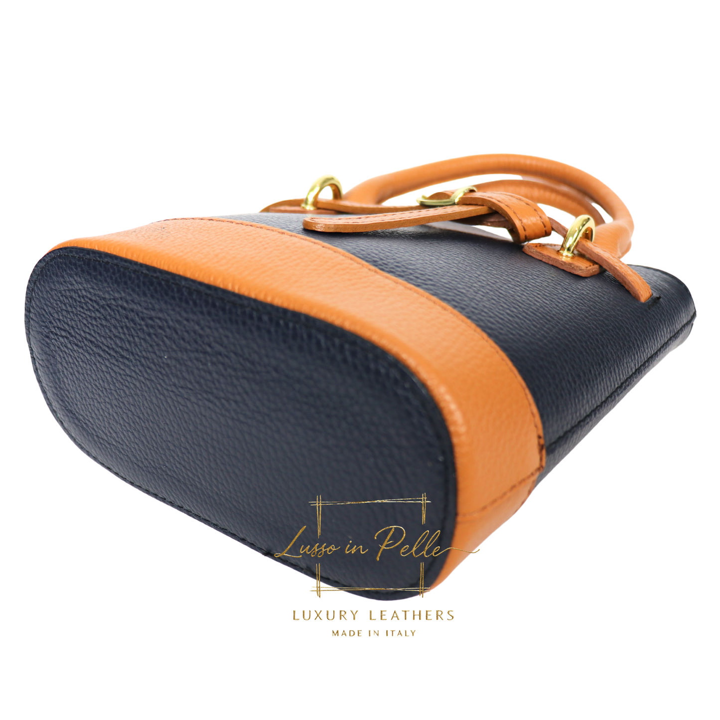 Grain Leather Bucket Bag with Crossbody Strap