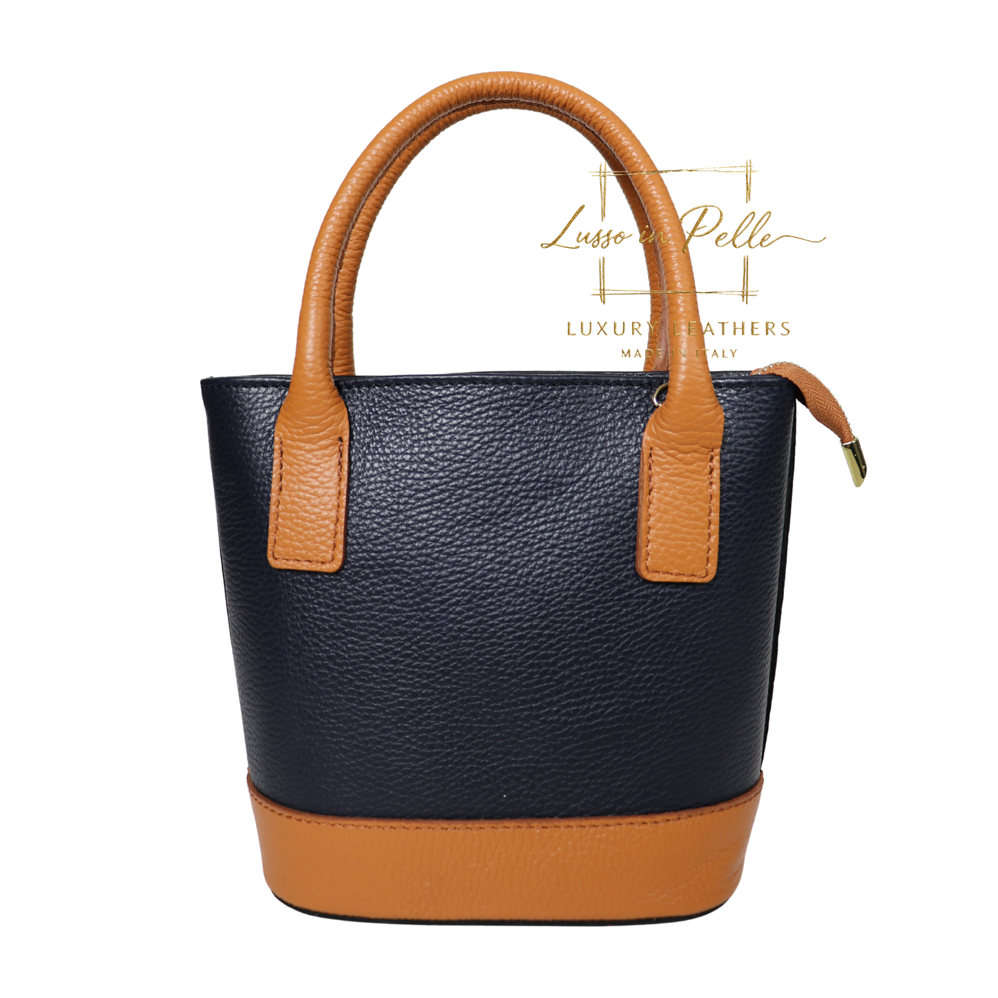 Grain Leather Bucket Bag with Crossbody Strap