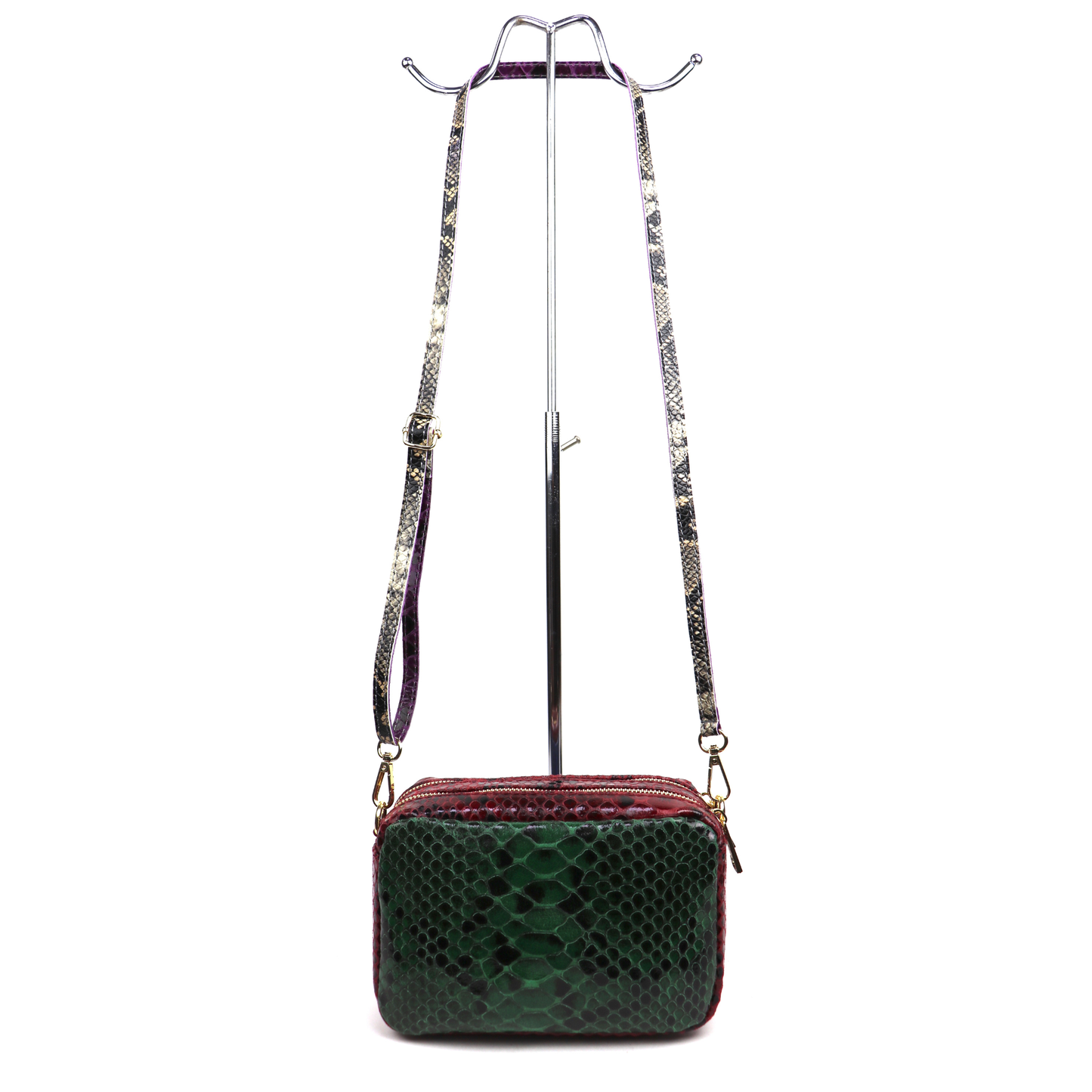 Snake Print Multi-Colour Crossbody Bag – Genuine Italian Leather
