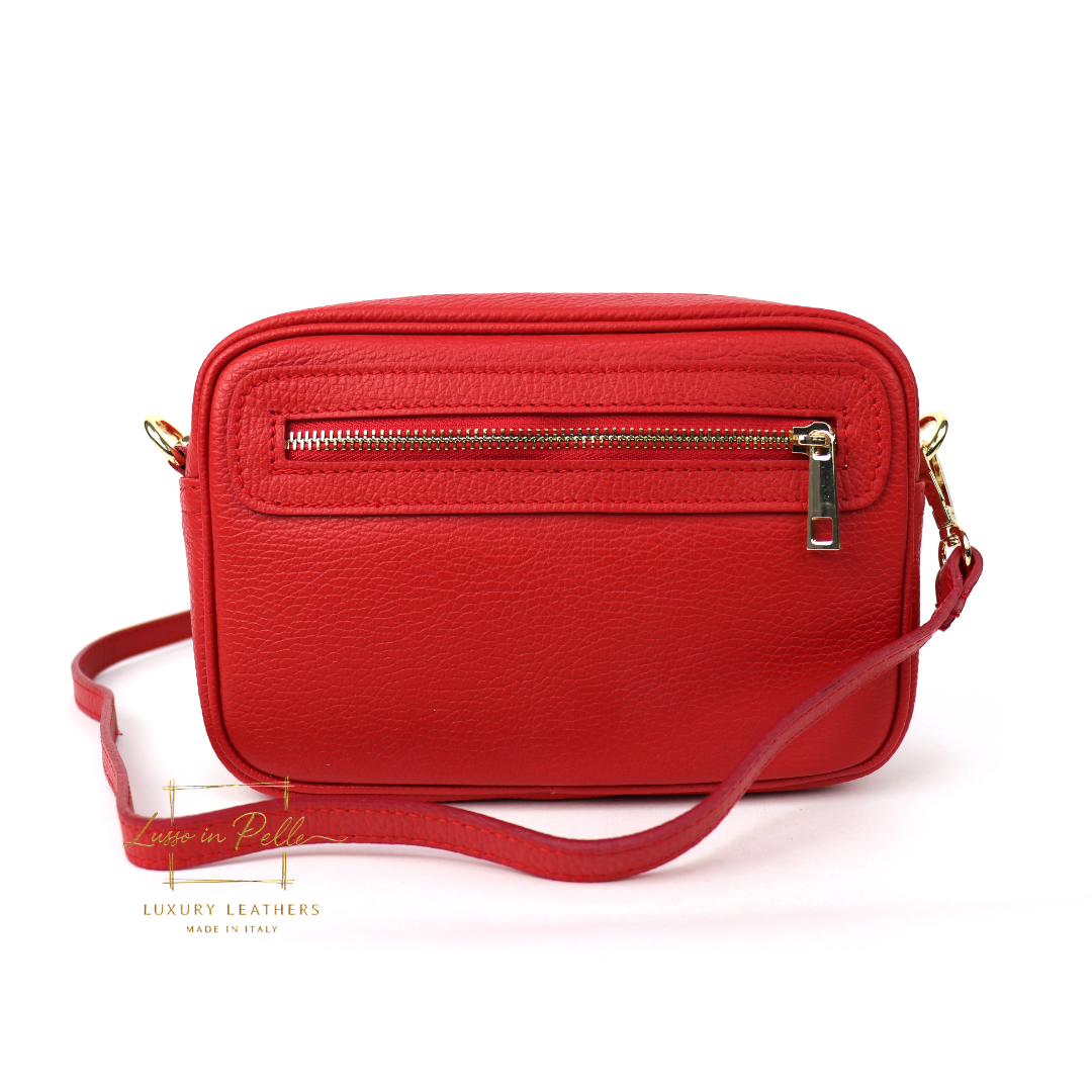 Bella Genuine Italian Pebbled Leather Box Bag