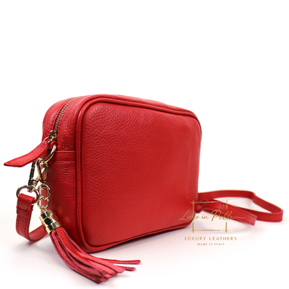 Sierra Genuine Italian Pebbled Leather Box Bag