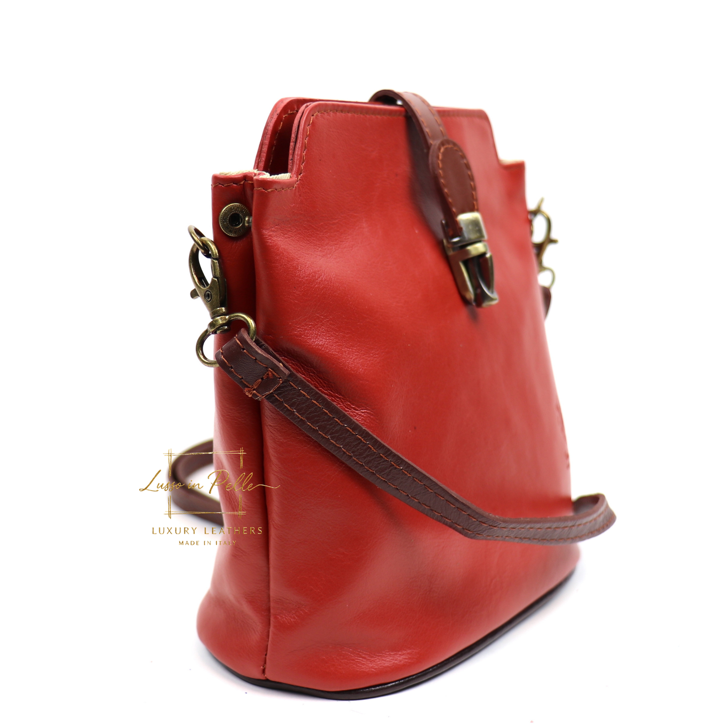 Vera Pelle Leather Crossbody Bag