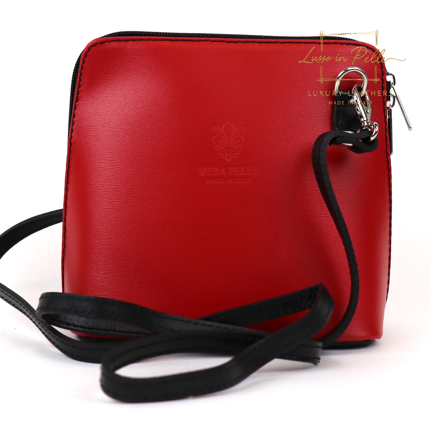 Ella Small Two-Tone Genuine Italian Leather Handbag with Detachable Straps