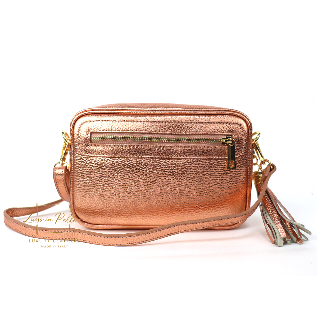 Bella Genuine Italian Pebbled Leather Box Bag