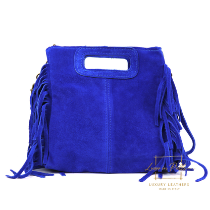 Suede Boho Tassel Crossbody Bag with Adjustable Detachable Straps
