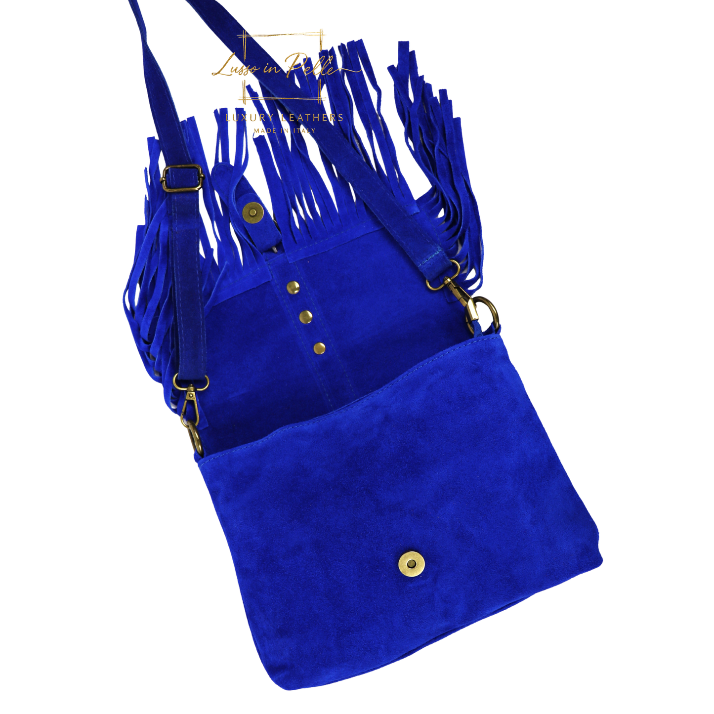 Fringe Suede Crossbody Bag with Adjustable Straps