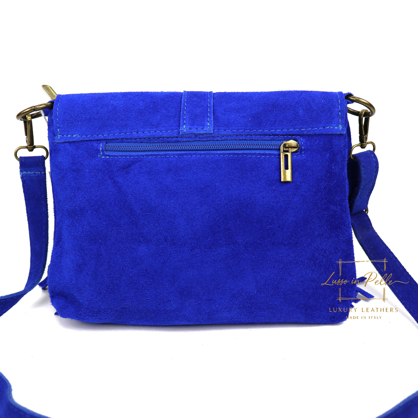 Fringe Suede Crossbody Bag with Adjustable Straps