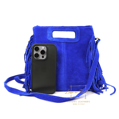Suede Boho Tassel Crossbody Bag with Adjustable Detachable Straps