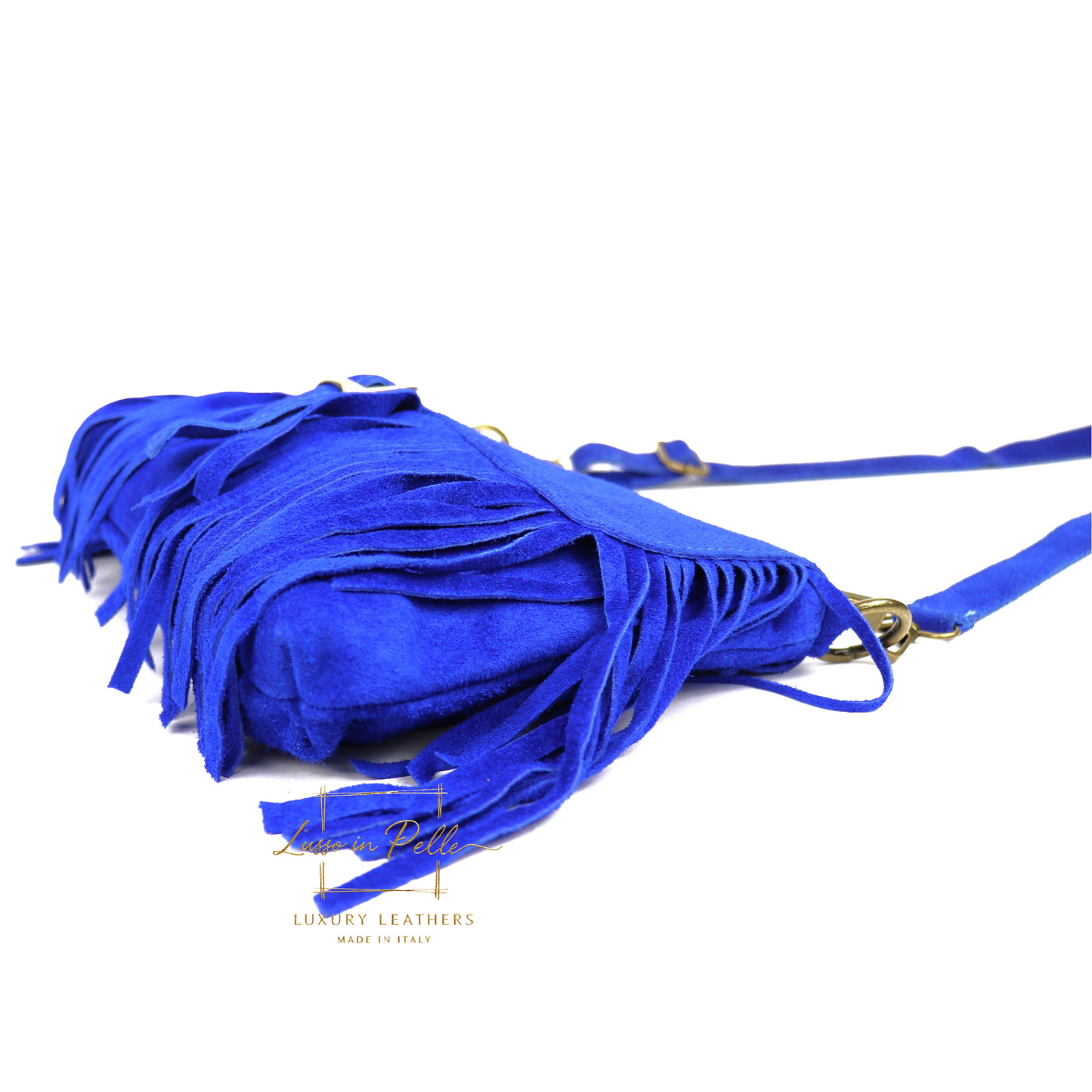 Fringe Suede Crossbody Bag with Adjustable Straps