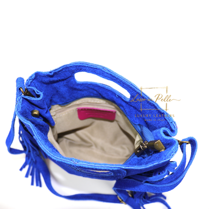 Suede Boho Tassel Crossbody Bag with Adjustable Detachable Straps