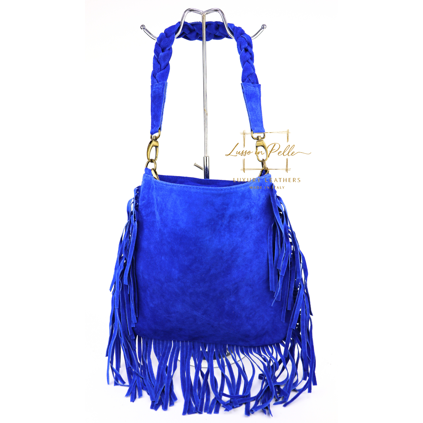 Marina Suede Shoulder/Crossbody Bag with Fringe