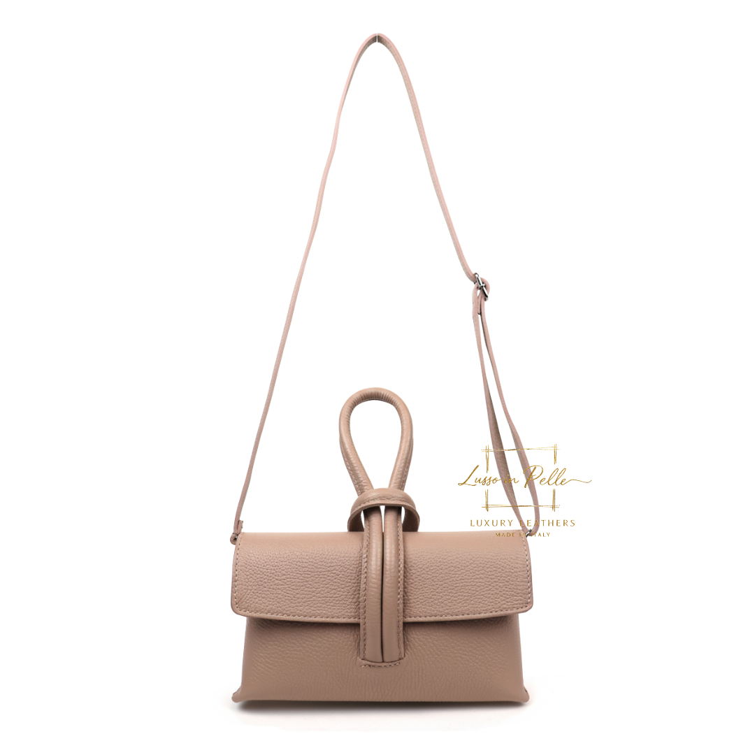 Rose Italian Leather Versatile Leather Bag - Wrist Bag - Clutch Bag