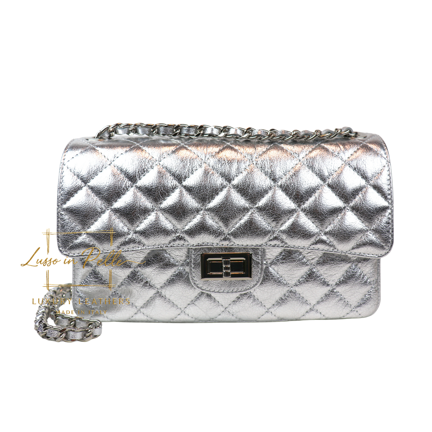 Large Quilted Italian Leather Handbag