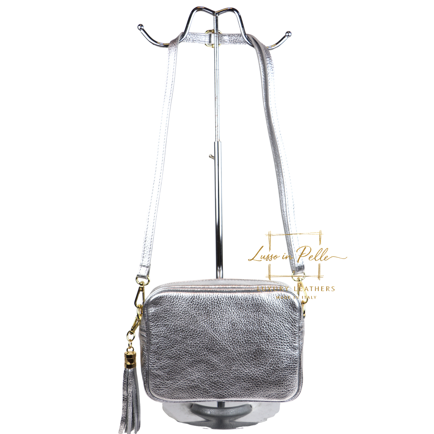 Sierra Genuine Italian Pebbled Leather Box Handbag