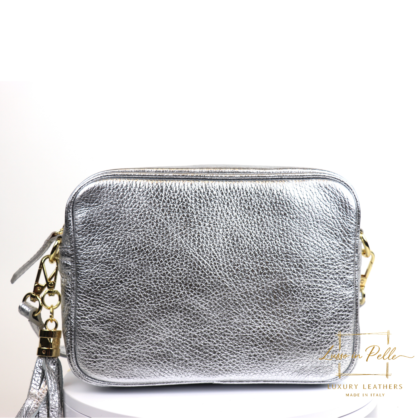 Sierra Genuine Italian Pebbled Leather Box Bag