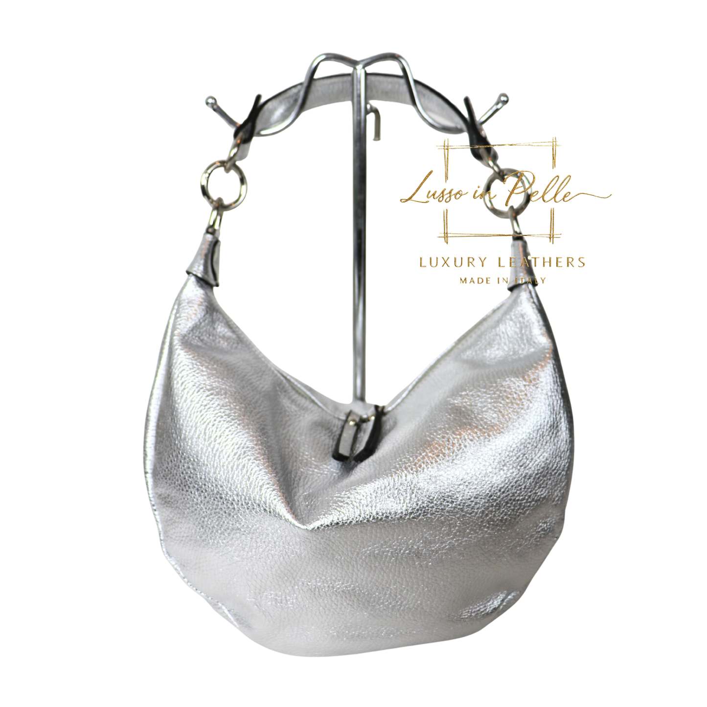 Grain Leather Half Moon Shoulder & Crossbody Bag