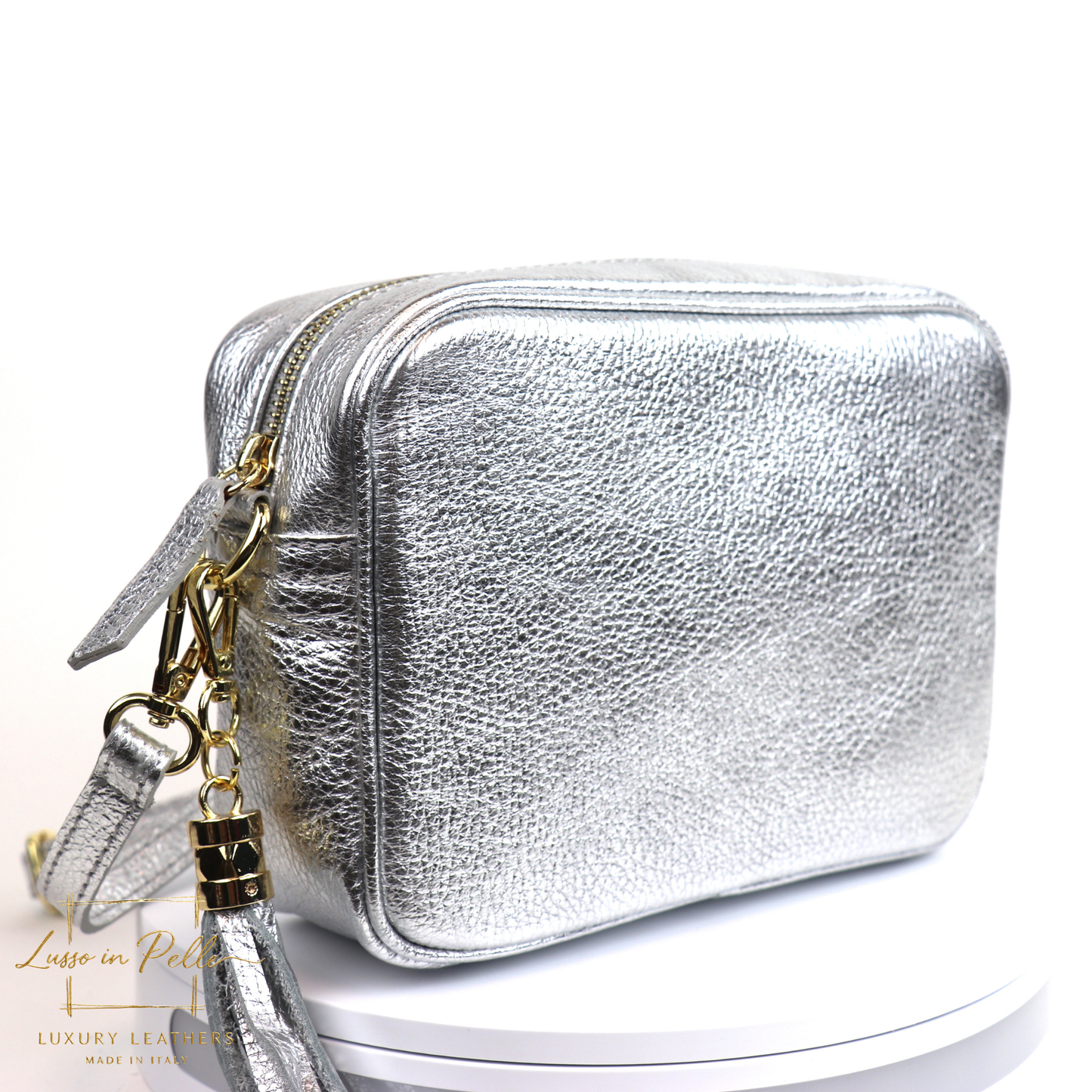 Sierra Genuine Italian Pebbled Leather Box Bag
