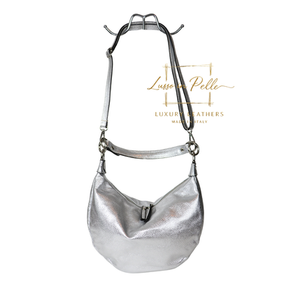 Grain Leather Half Moon Shoulder & Crossbody Bag