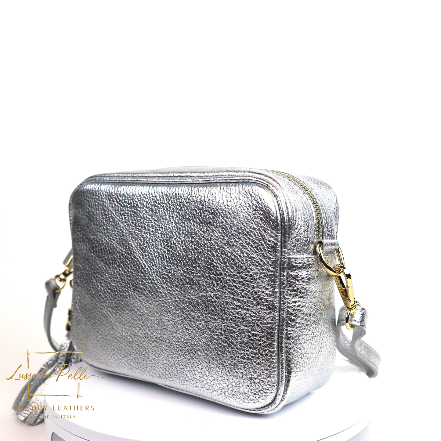Sierra Genuine Italian Pebbled Leather Box Bag