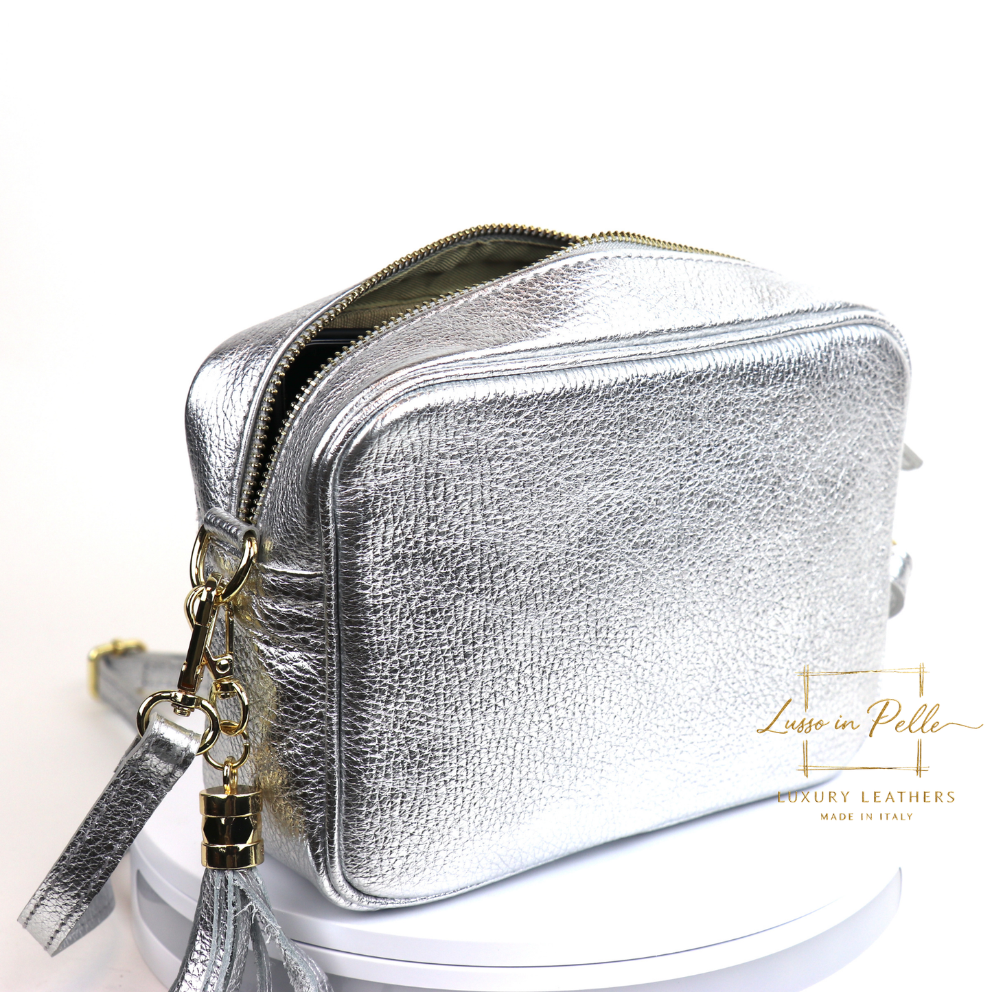 Sierra Genuine Italian Pebbled Leather Box Bag