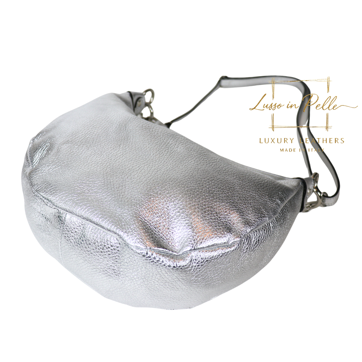 Grain Leather Half Moon Shoulder & Crossbody Bag